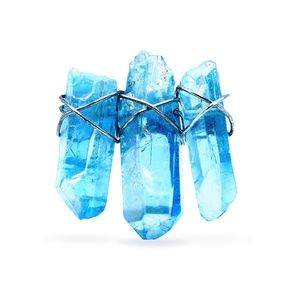Quartz Crystal Lapel Pin - Blue